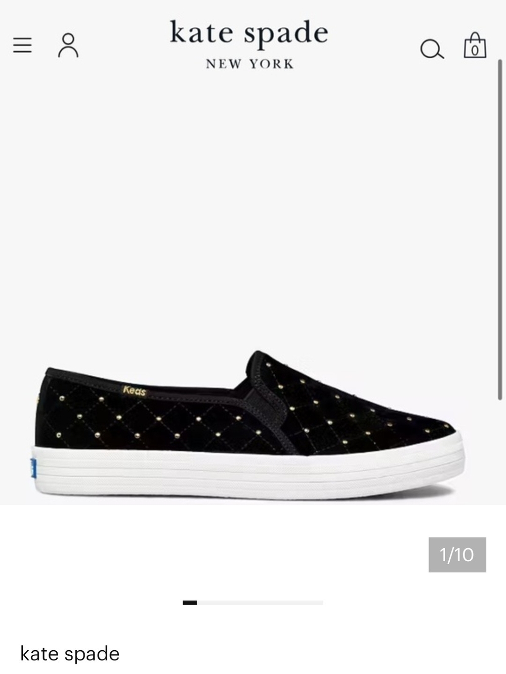 Keds X Kate Spade New York Double Decker Quilted Velvet Sneakers Sz 8 - Picture 3 of 14